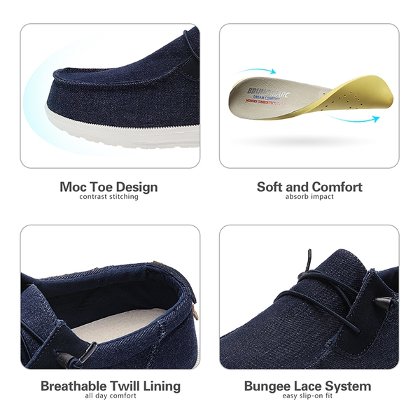 Men's Slip-On Casual Fashion Loafer Shoes - DARK BLUE - 3